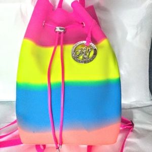 Gummy Silicone Backpack-Confetti Rainbow.